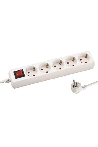 EUROLAMP Πολύπριζο 5 θέσεων με καλώδιο και διακόπτη 3x1.5mm 1.5m με προστασία...