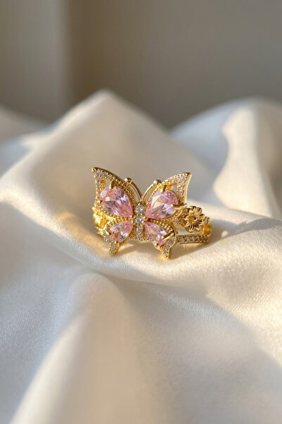 Elifsu Jewelry خاتم على شكل فراشة موديل ديفا مرصع بحجر الزركون خاتم ماريبوسا ...
