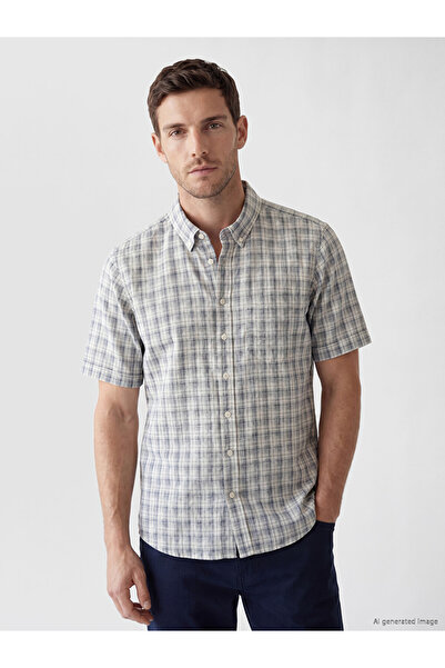 LC Waikiki Standard Fit Checked Embroidered Poplin Men's Shirt from Uzg Store...