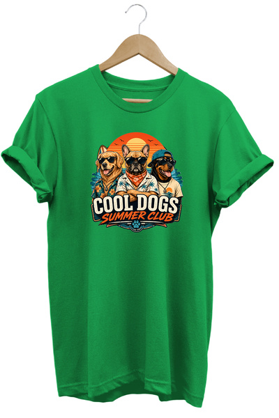 remonz Cool Dogs Summer Club Unisex T-Shirt με στάμπα σκύλου, με καλοκαιρινό ...