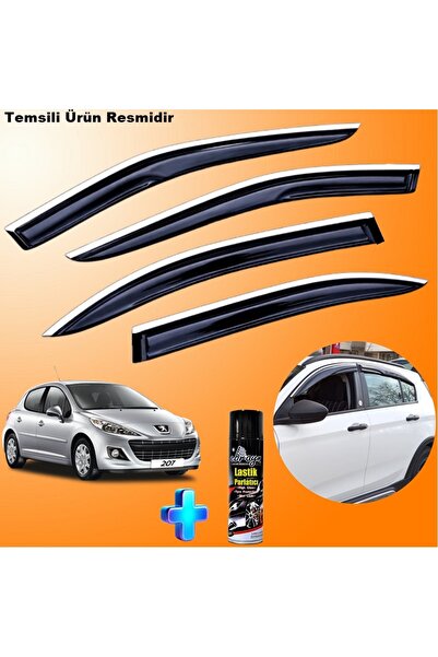 midline Peugeot 207 hb Mügen Cam Rüzgarlığı ABS Nikelaj Krom Cam Rüzgarlığı 2...