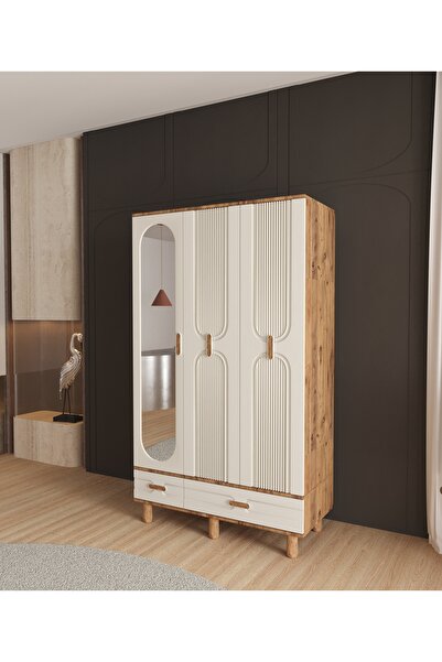 Teen & Bright VENÜS 3 KAPAKLI ÇEKMECELİ GARDIROP - TAMAMI MDF