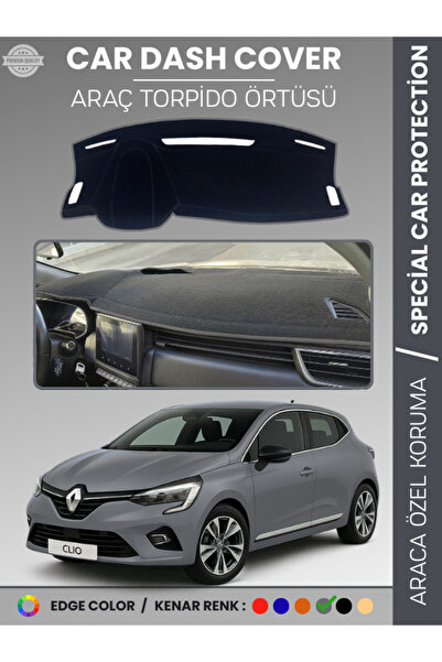 COLONY Renault Clio 5 Gri Torpido Örtüsü Ön Göğüs Koruma Torpido Koruma Tam U...