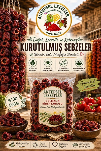 Antepsel Lezzetler Dolmalık Biber Kurusu 25 Adet