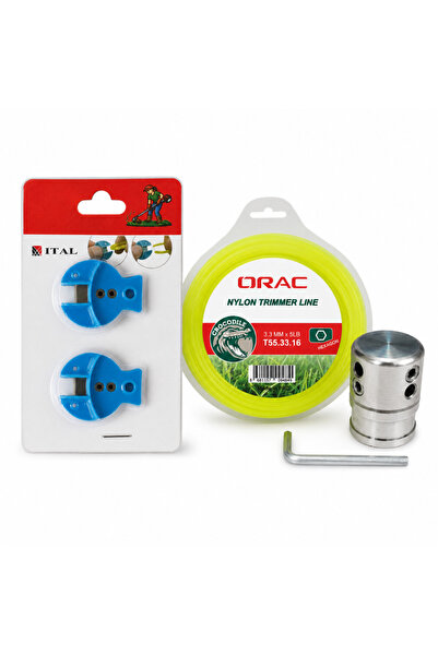 İtal Tırpan Örümcek Başlık Orac 3.30 mm 46 mt Altı Köşe Misina ve Misina Kesi...