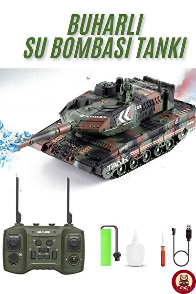 giffy Oyuncak 2.4 Uzaktan Kumandalı Su Bombası Atan Tank Buharlı 1200 Şarjlı ...