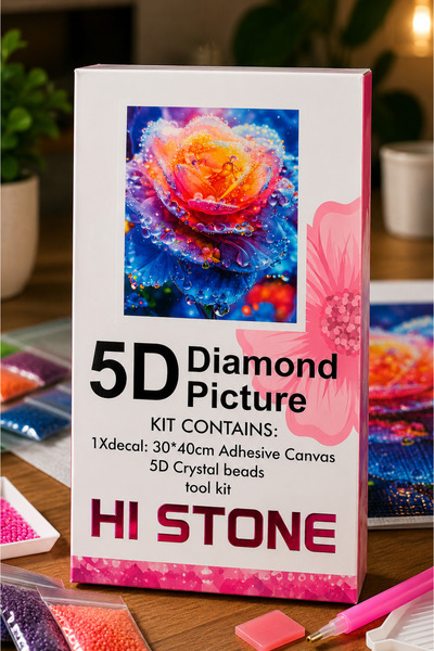 Liva Craft Pictură cu mozaic cu diamante, 30x40, kit de lipire cu mărgele de ...