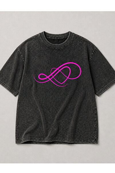 Pink Sky Μπλουζάκι Unisex Oversize με εφέ ξεβαμμένου υφάσματος, Vintage Stree...