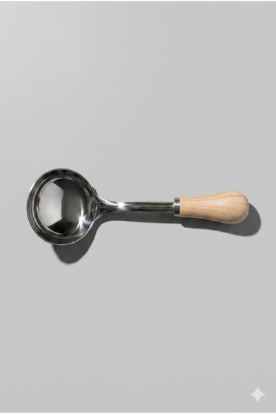 KLARHAUS Stainless Steel Ladle with Wooden Mini Handle - 19 cm