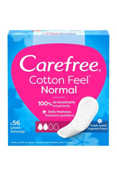 Carefree Absorbant, Carefree, Zilnice 56 buc Parfum proaspăt Extract de bumbac