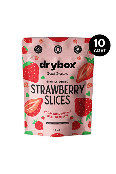 DRYBOX Dried Strawberry Slices 14g Pack of 10 – No Added Sugar, 100% Natural ...