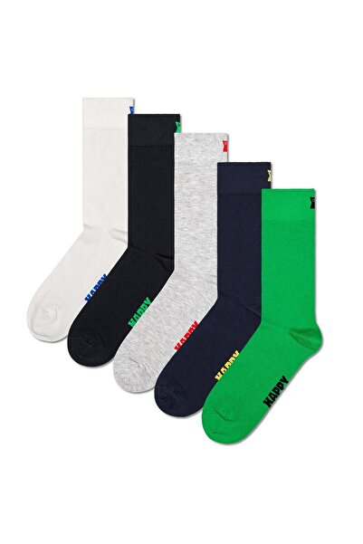 Happy Socks Unisex Socken, 5er Pack - Solid Socks, Baumwollmischung, einfarbig