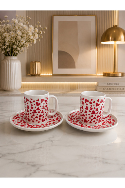 Sillage Home 2-Person Luxury Cup Set, 4-Piece 2-Person Porcelain Coffee Cup Set