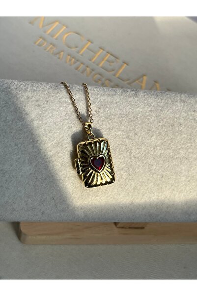 IrazErezJewelry Çelik Zirkon Taşlı Açılır kapanır Fotoğraflı Kolye