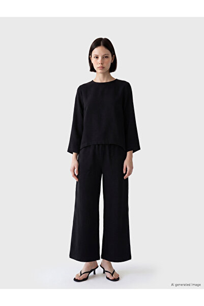LC Waikiki Nevavm Women's Pants with Elastic Waist and Difference in Color