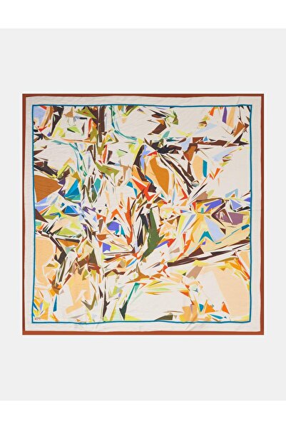 KYR Prism Pattern Viscose Scarf Tile-Cream