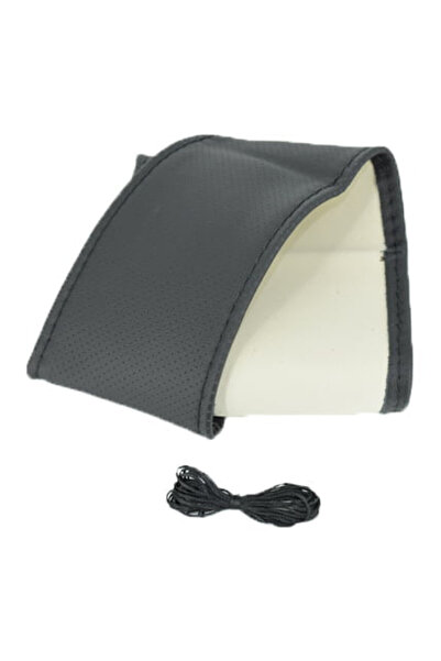 OEM Husa volan auto, imitatie piele, cu ac si ata, lata 11.5 cm, negru