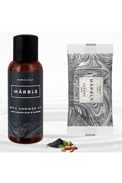Marble Set de cosmetice hoteliere 1. Cu ulei de migdale și argilă neagră