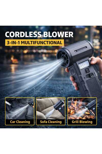 iqraafashion Cordless Blower 3 in 1 Vacuum Cleaner Fan LED Light 4000mAh