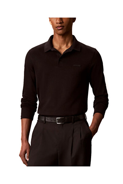 Calvin Klein Ανδρικό Μακρυμάνικο Polo Μαύρο LV04LH240G-UB1
