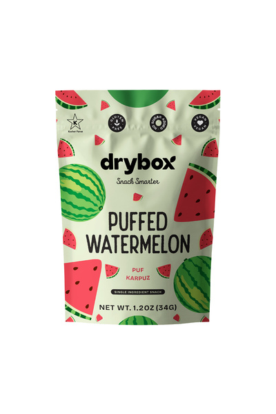DRYBOX Puf Watermelon Bites 34g – No Added Sugar, 100% Natural, Light and Uni...