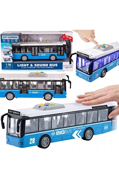 woopie Autobuz electric interactiv de oraș 1:16, lumini și sunete, plastic, s...