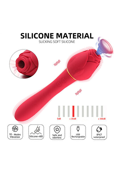 Byzon Premium Gül Tasarımlı Vakumlu Klitoris Uyarıcı | 10 Titreşim Modu | USB Şarjlı | IPX7 Suya Dayanıklı | Sessiz Çalışma | Medikal Silikon