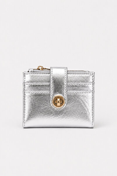 dericom Women's Silver Zippered Card Holder Wallet - Stylish Model with Card ...