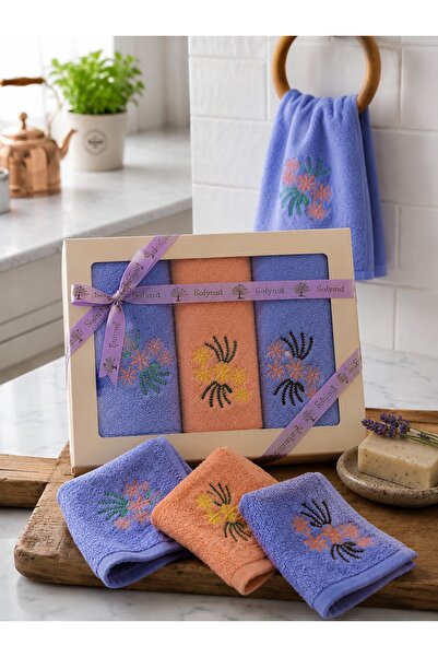 BUTİK HOMEE 3'lü Set %100 Pamuklu El ve Yüz Havlusu 30x50 cm Yumuşak Dokulu