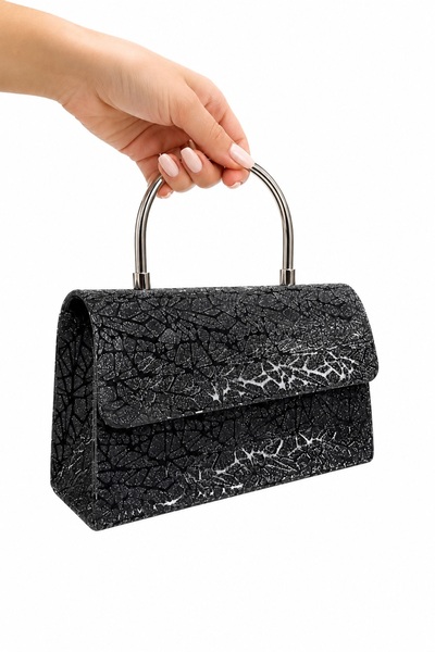 MOLDİVA Evening Bag with Chain Strap, Stylish Women's Bag, Women's Black Bag,...