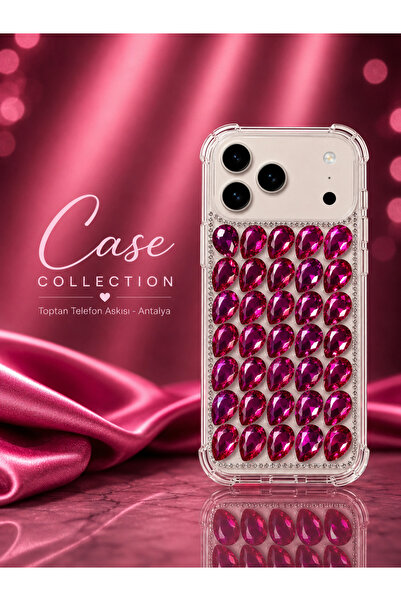 Case collection İPhone 17 Promax Taşlı Telefon Kılıfı El Yapımı Kristal Işılt...
