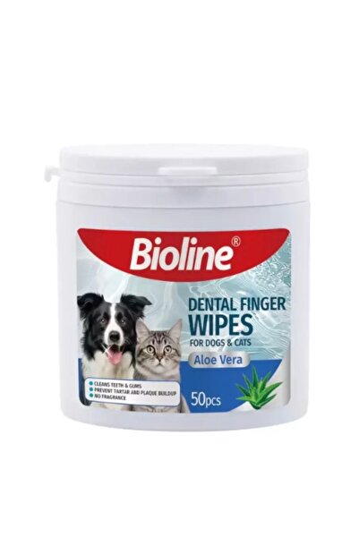 Bioline Bioline Wipes for Cleaning Teeth of Cats and Dogs 50 Wipes