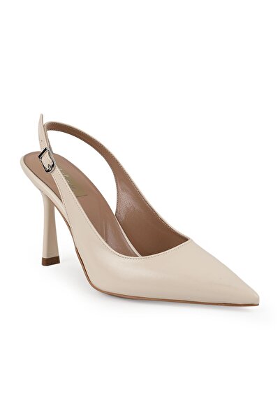 Libero Women's Patent Leather Heeled Shoes Pointed Toe Thin Heel Slingback St...