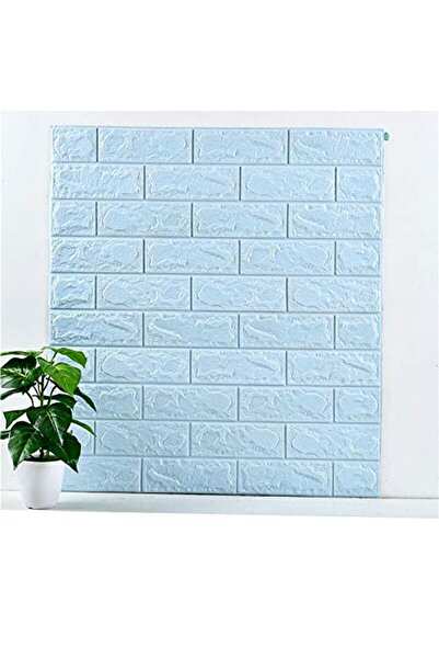 Vivendo Tapet 3D caramizi bleu, auto-adeziv pentru interior, 70 x 77 cm