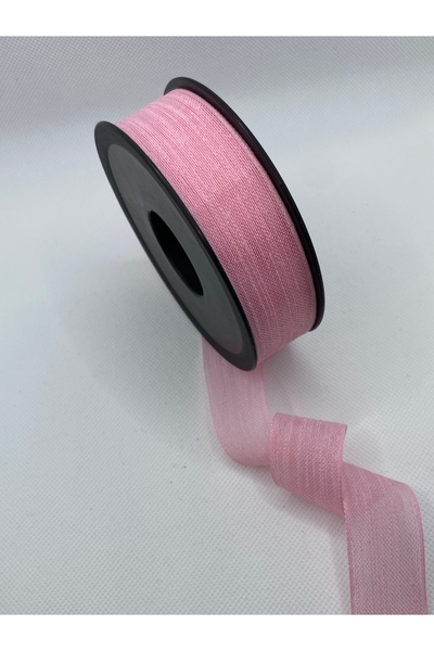Lorin hobi Pink Linen Nopeli Ribbon 2.5cm 20 Meters Bride, Engagement, Weddin...