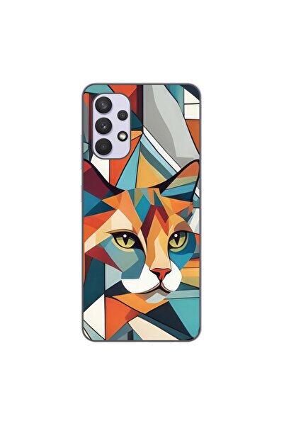 OEM Husa compatibila cu Samsung Galaxy A32 5G Silicon Gel Tpu Model Cubic Cat...