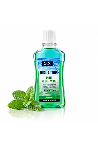 Xoc Apă de gură fără alcool, XOC® Dual Action Mint Mouthwash, cu aromă de men...