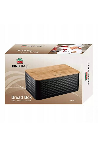 NO BRAND Recipient pentru chlebak și chifle, negru, bambus