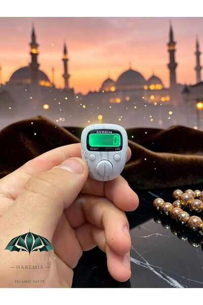 Altınoluk Haremia Ahşap Desenli Mini LED’li Yeni Nesil Zikirmatik Dijital Tes...
