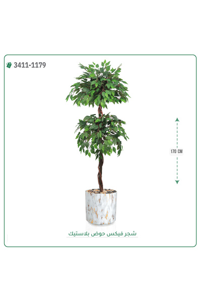 OEMS شجر فيكس صناعية حوض بلاستيك { ارتفاع 170 سم }