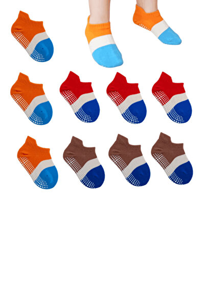 OEM Set 9 sosete anti-alunecare pentru copii mici, 1-3 ani, Poqobog, multicolor