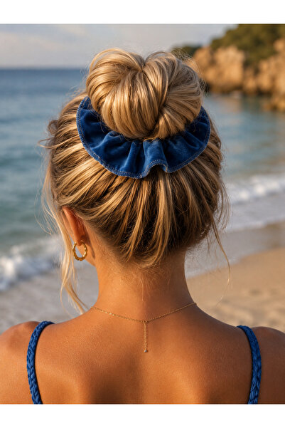 Emsay Store 2 Pieces of Fabric Velvet Textured Voluminous Scrunchie Bun Hair ...