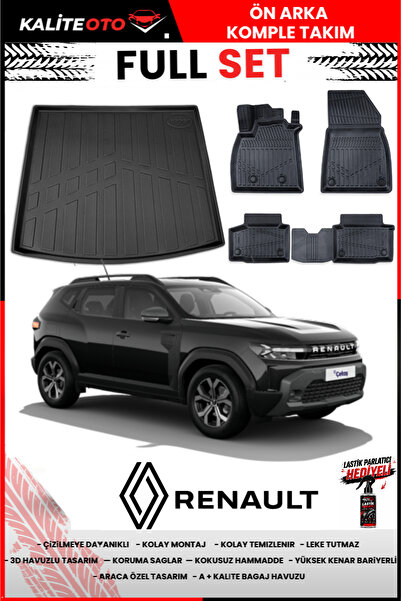 ko kaliteoto Renault Duster Eco G 2026 Model 3D Bagaj Havuzu Ve Paspas Seti+L...