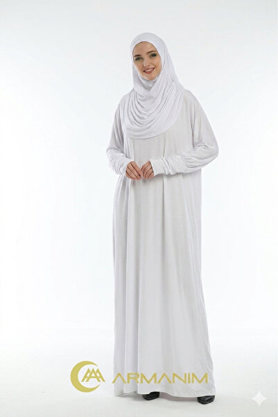 Armanım Women's One-Piece Cotton Prayer and Umrah Dress