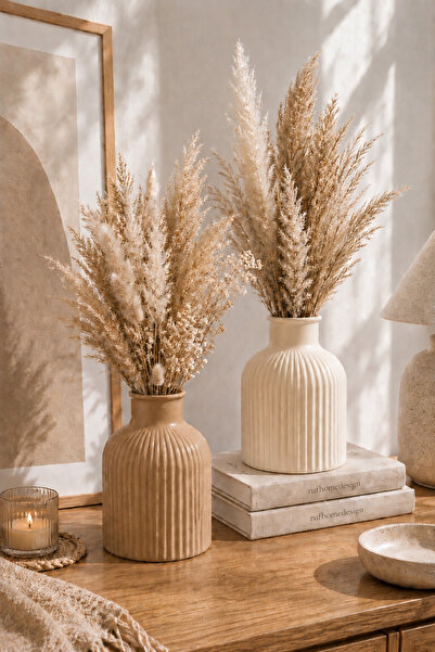 rufhomedesign Nordic Style Decorative 2-Piece Vase 11cm Modern Bohemian Livin...