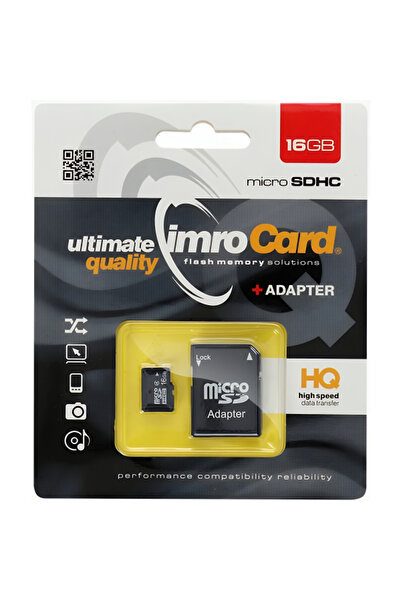 Imro microSDHC Memory Card, 16Gb, Class 4, With Adapter