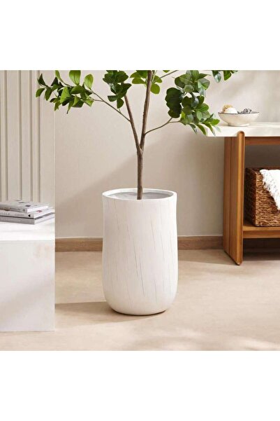 PAN HOME Viana Polyresin Planter 29.5x29.5x44cm - White