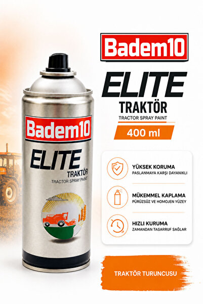 Badem10 Sprey Boya Turuncu 400 ML Traktör Turuncusu Hızlı Kuruyan Parlak Görü...