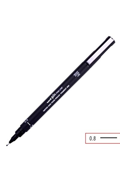 UNİ-BALL Unipin Fineline Acrylic Tip Pen 0.8 Black - 2 Pcs