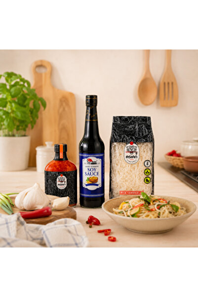 ASIAN FLAVOURS Pachet bucatarie asiatica — Tăiței Vermicelli 400g + Sos super...